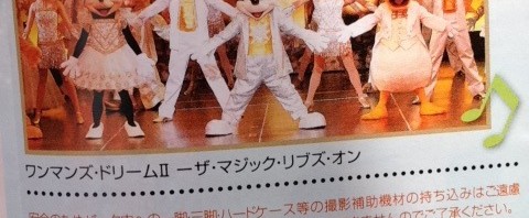 ディズニーランドでショーベースのチケットが当選