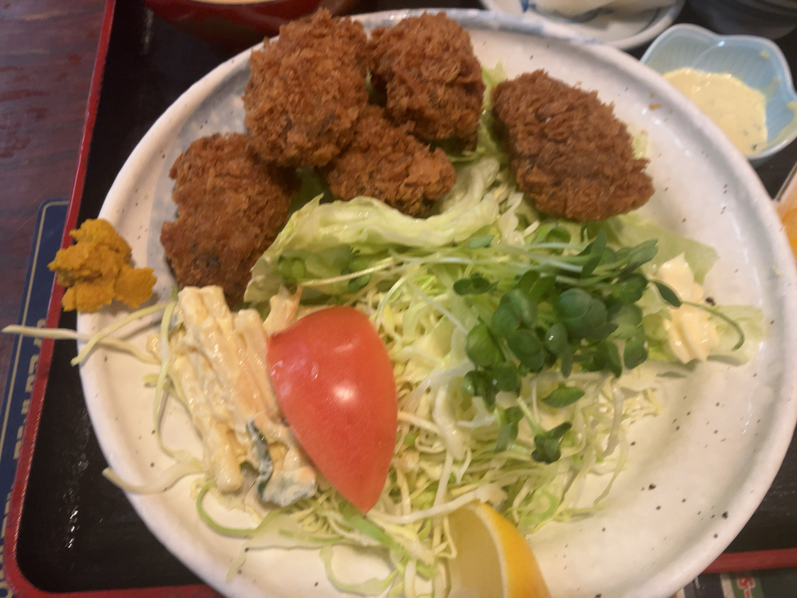 お食事処やぶのカキフライ定食